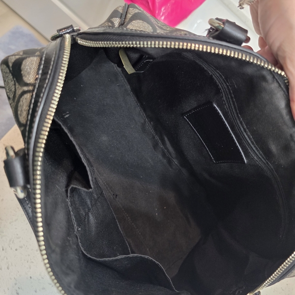 Coach Vermillion Covered Canvas Leather Sig Stripe PVC Satchel Bag - Like New - Picture 13 of 13